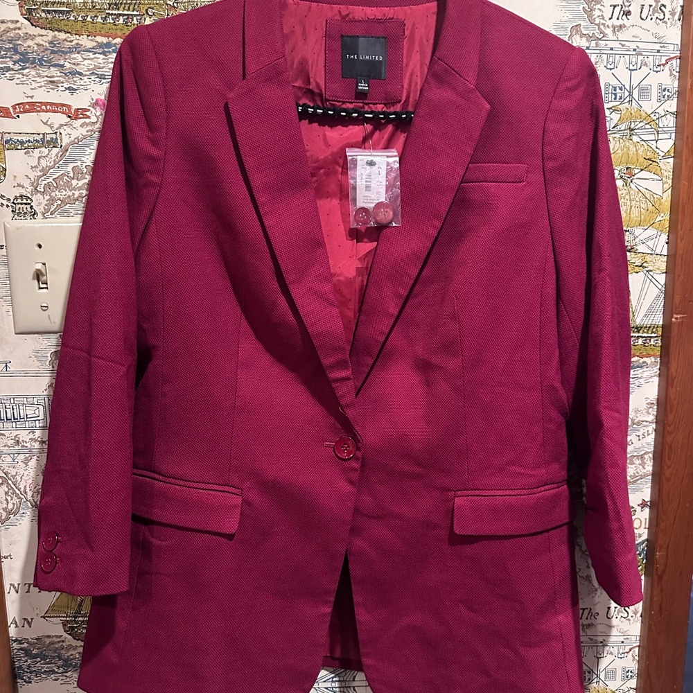 The Limited Dark Red Blazer